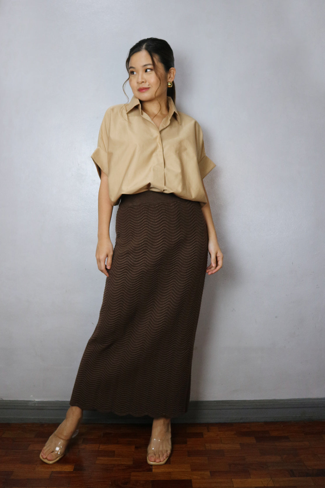 Noelle Scallop Knit Skirt