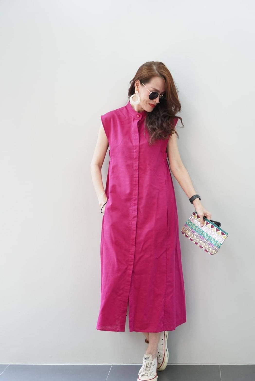 Katara Linen Maxi Polo Dress