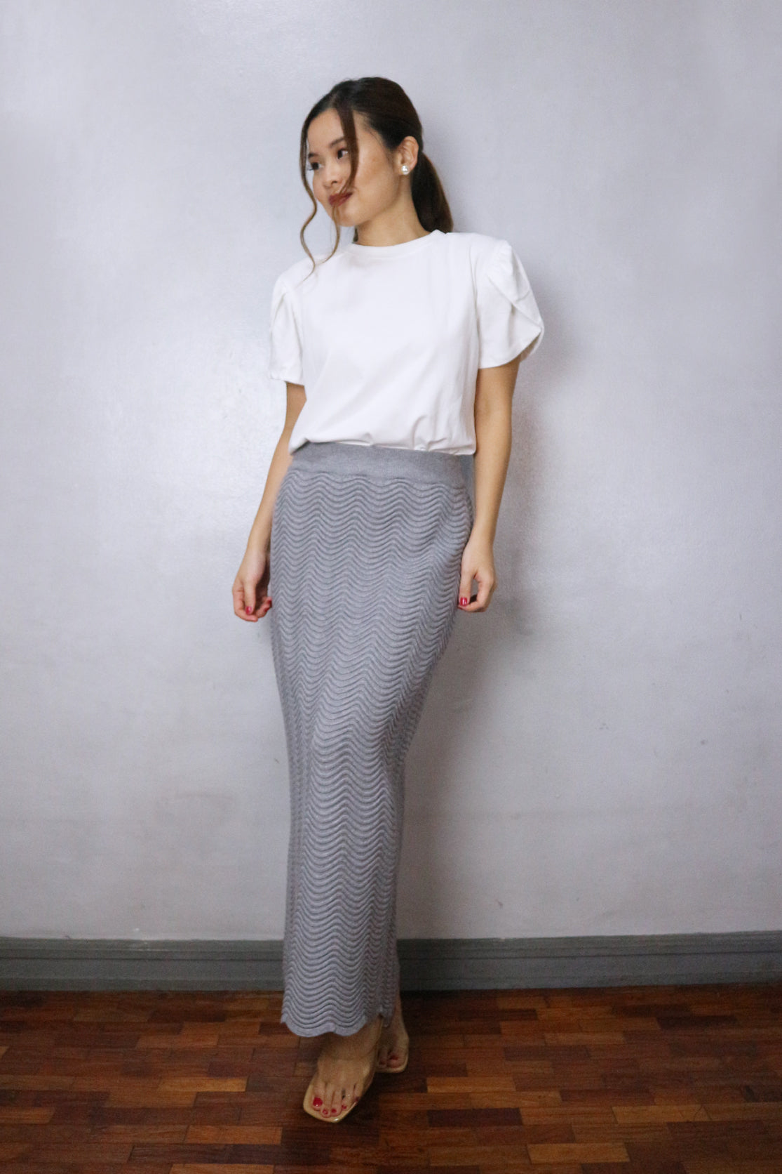 Noelle Scallop Knit Skirt