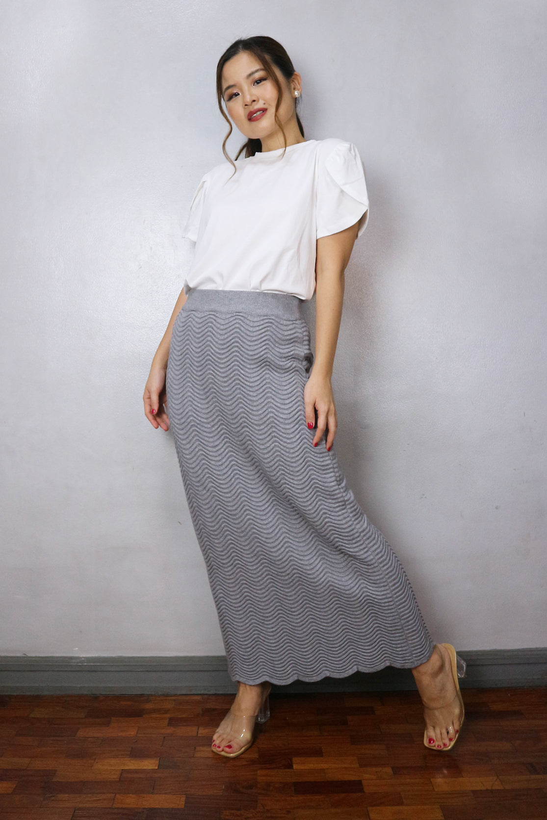 Noelle Scallop Knit Skirt