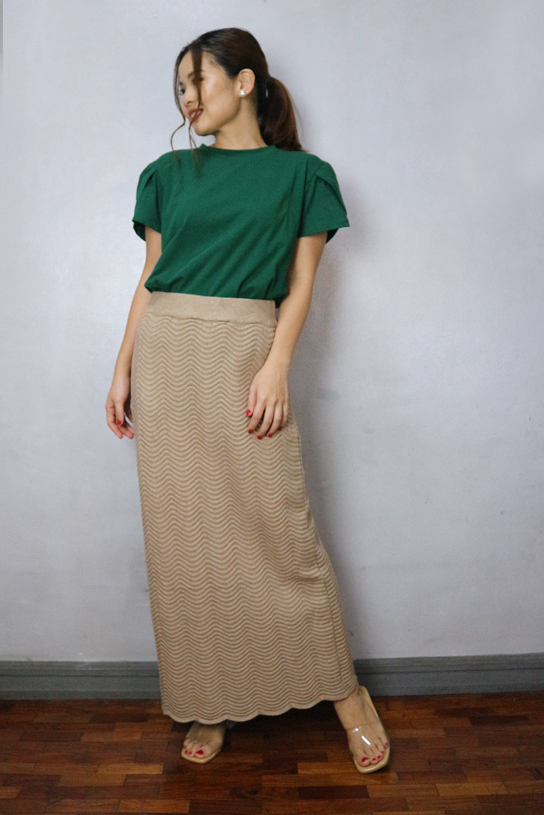 Noelle Scallop Knit Skirt