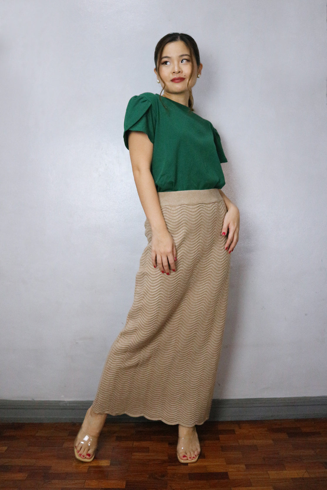 Noelle Scallop Knit Skirt