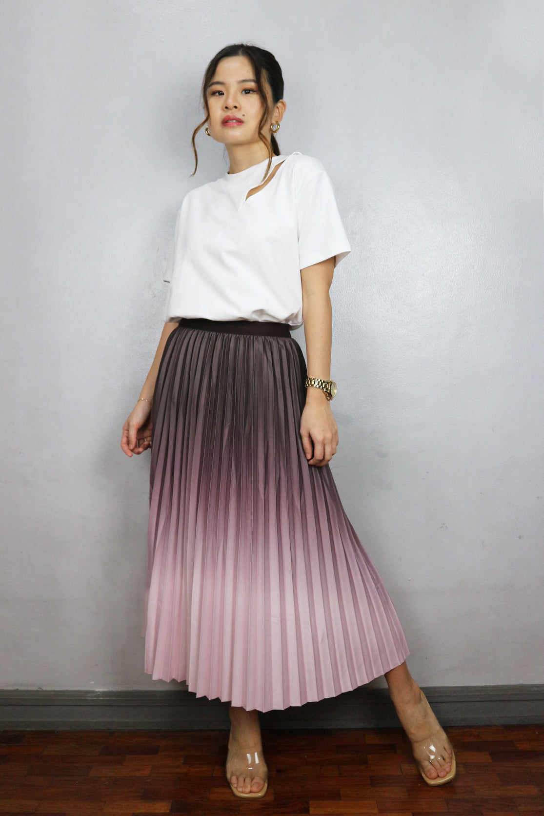 Ombre Pleated Skirt