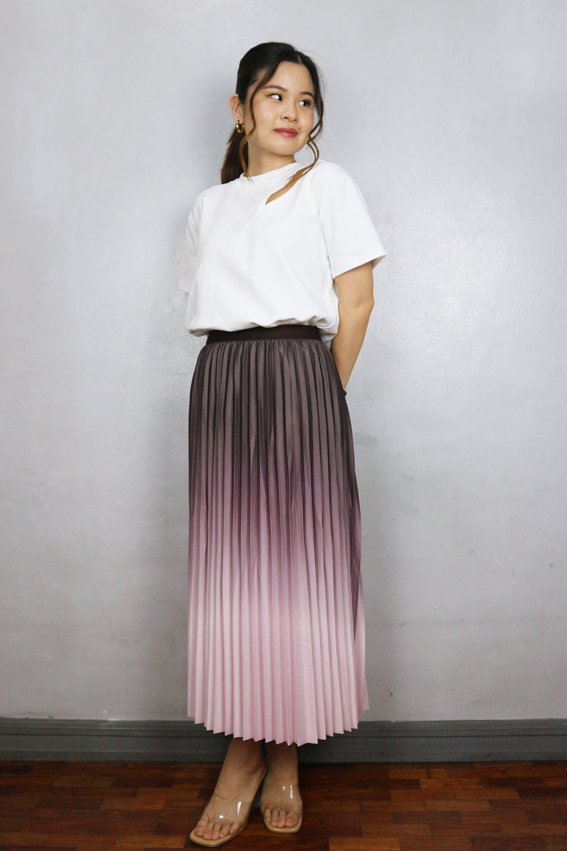 Ombre Pleated Skirt
