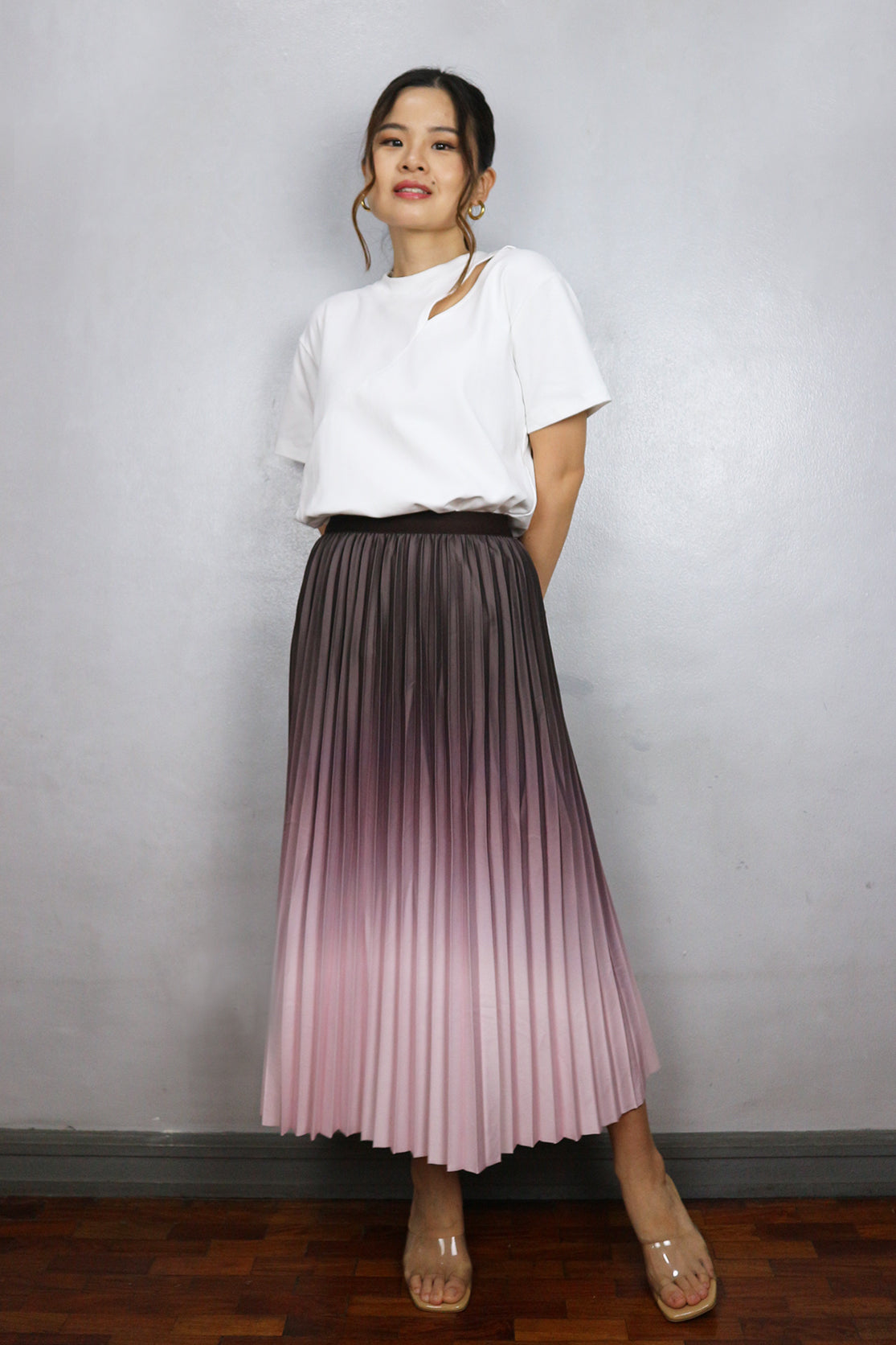 Ombre Pleated Skirt