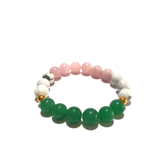 Gems Rose Quartz, Howlite, Aventurine Love gemstone bracelet