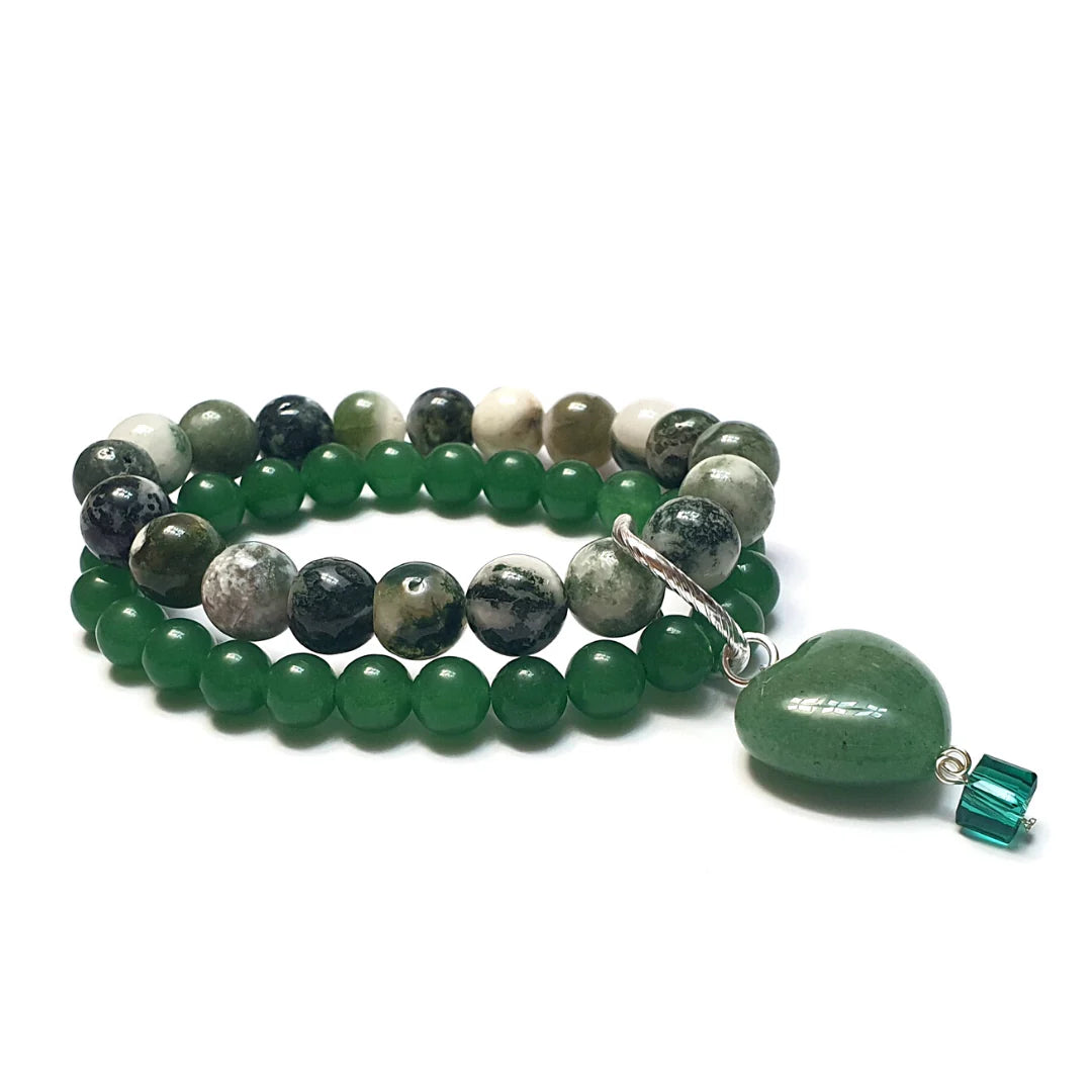 Gems Aventurine and Tree Agate Double Layer