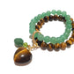 Gems Aventurine and tiger's eye double layer gemstone bracelet