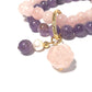 Gems Madagascar Rose Quartz and Amethyst Double Layer