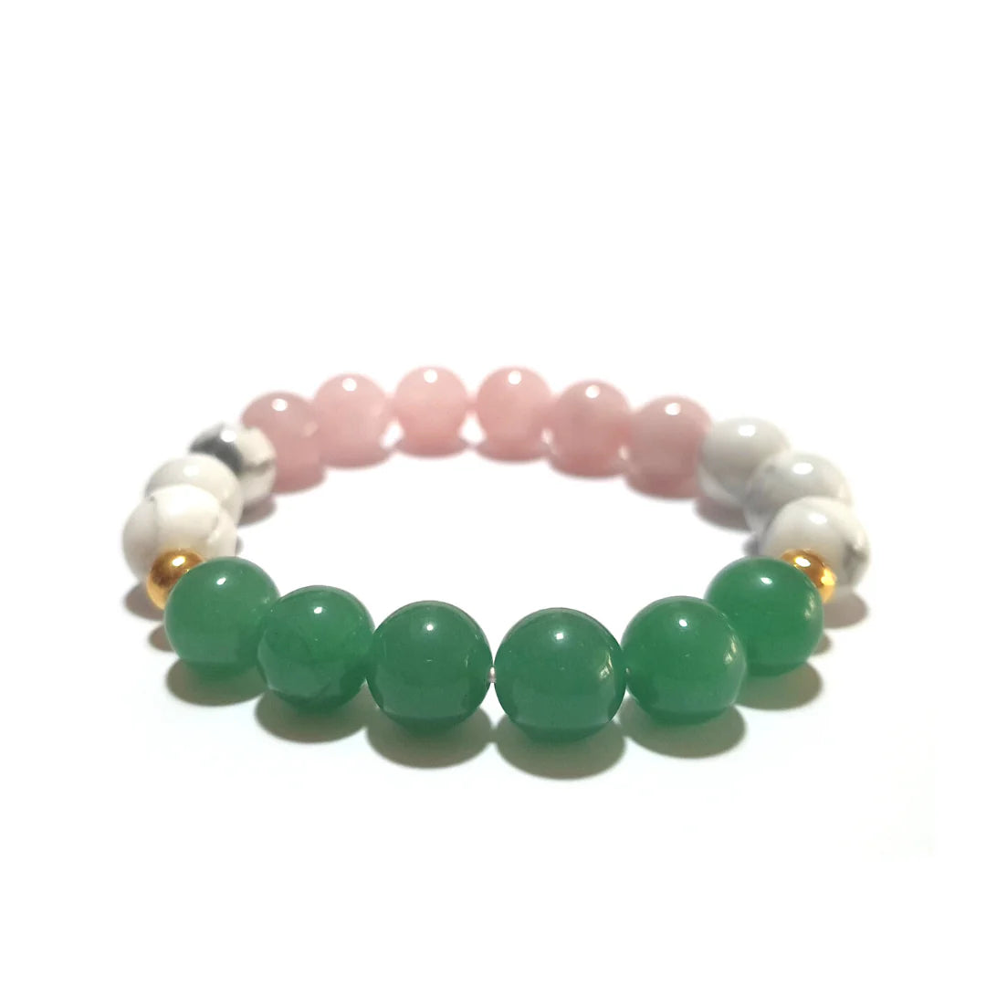 Gems Rose Quartz, Howlite, Aventurine Love gemstone bracelet