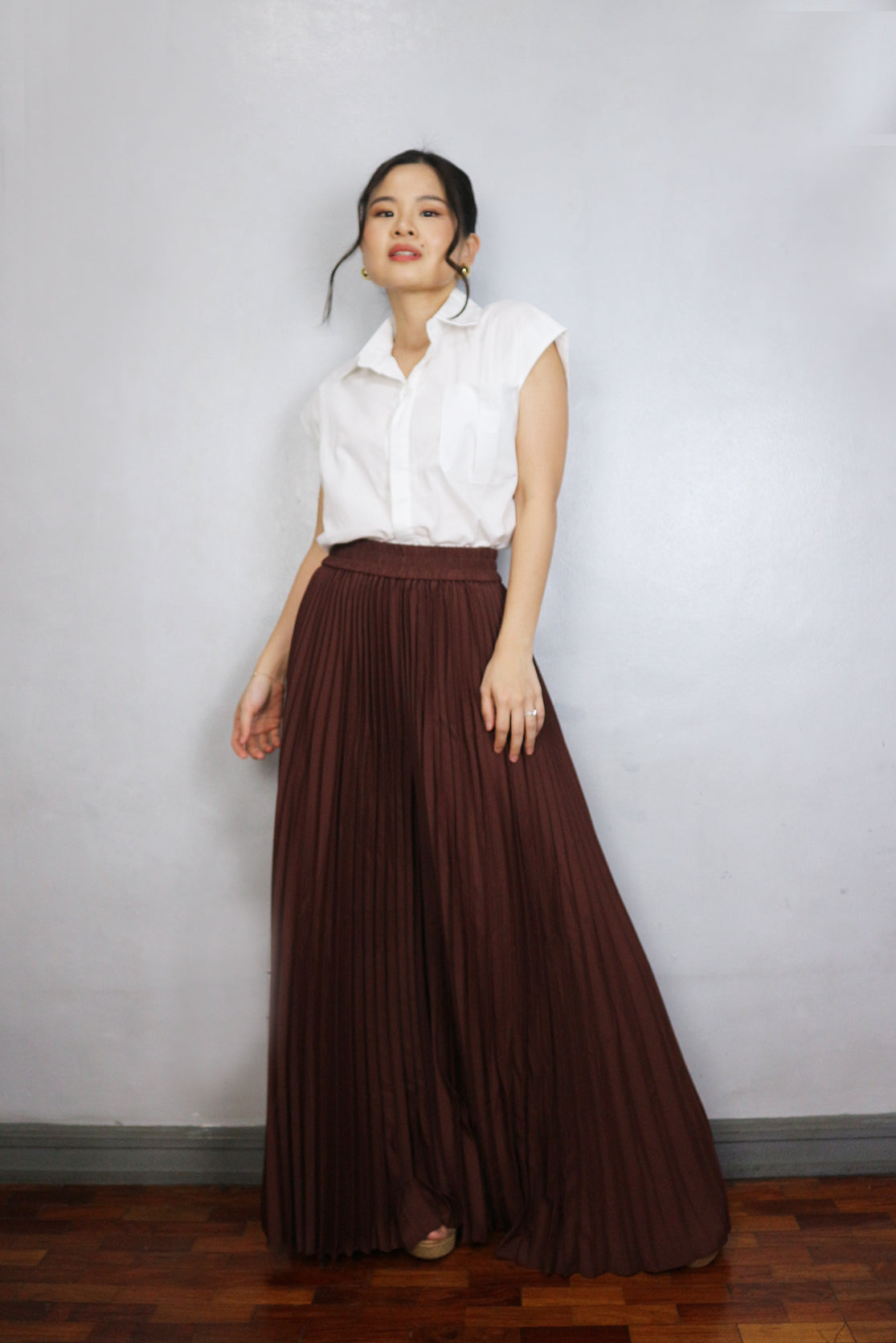 Plain Electric Pleats Pants