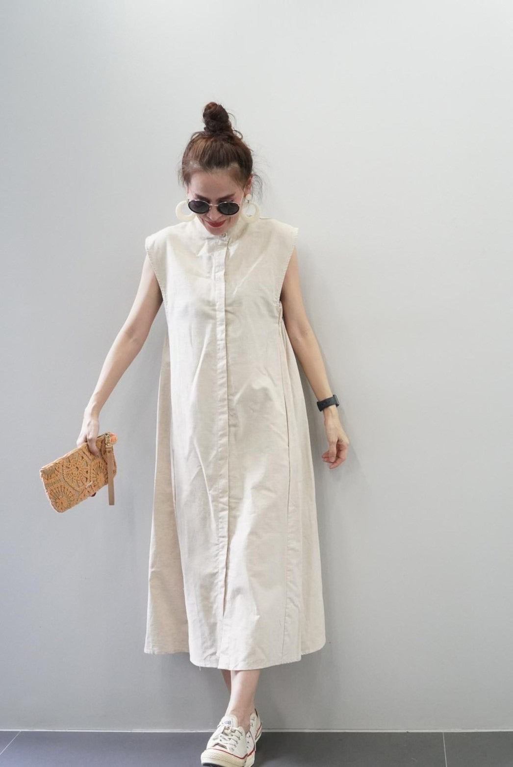 Katara Linen Maxi Polo Dress