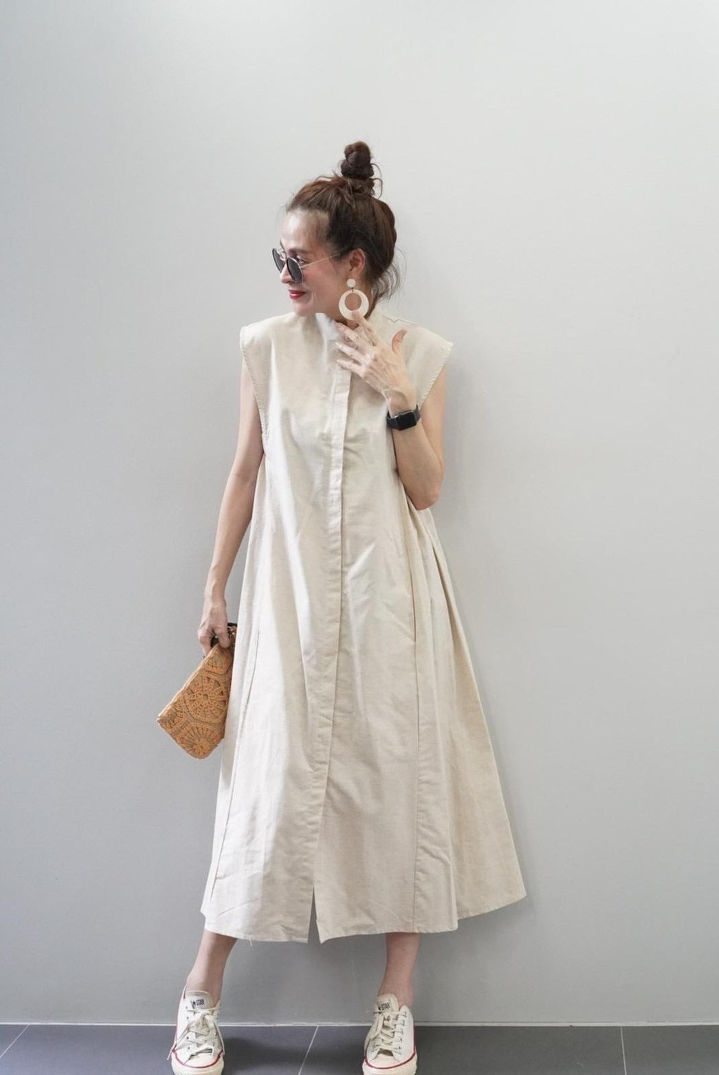 Katara Linen Maxi Polo Dress