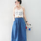 Scallop Denim Culottes