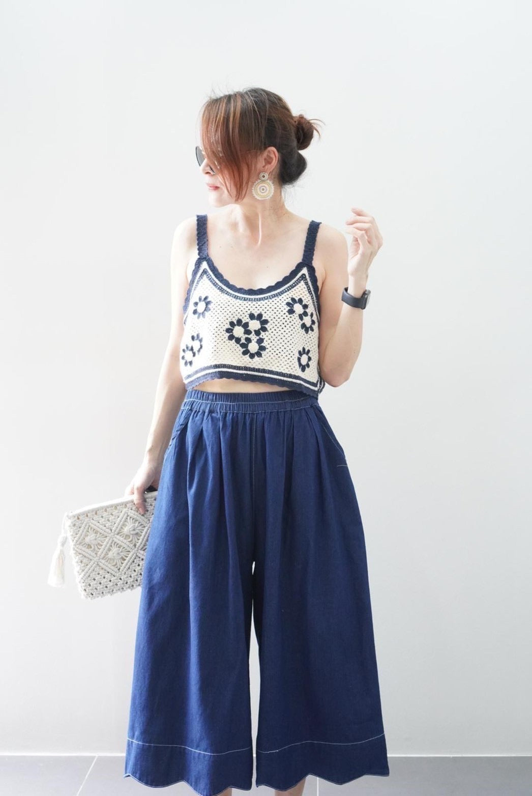 Scallop Denim Culottes