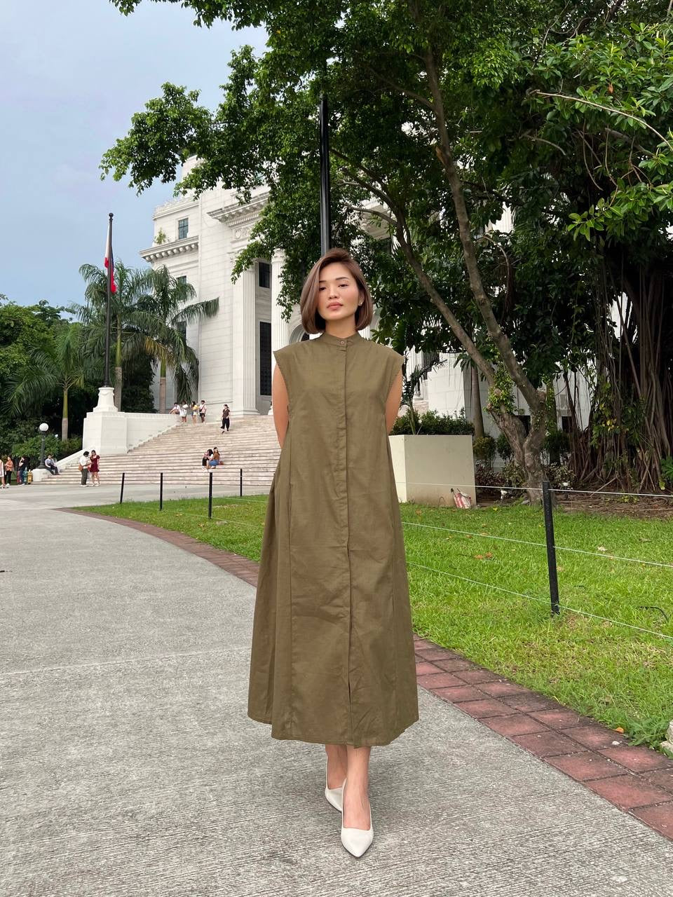 Katara Linen Maxi Polo Dress