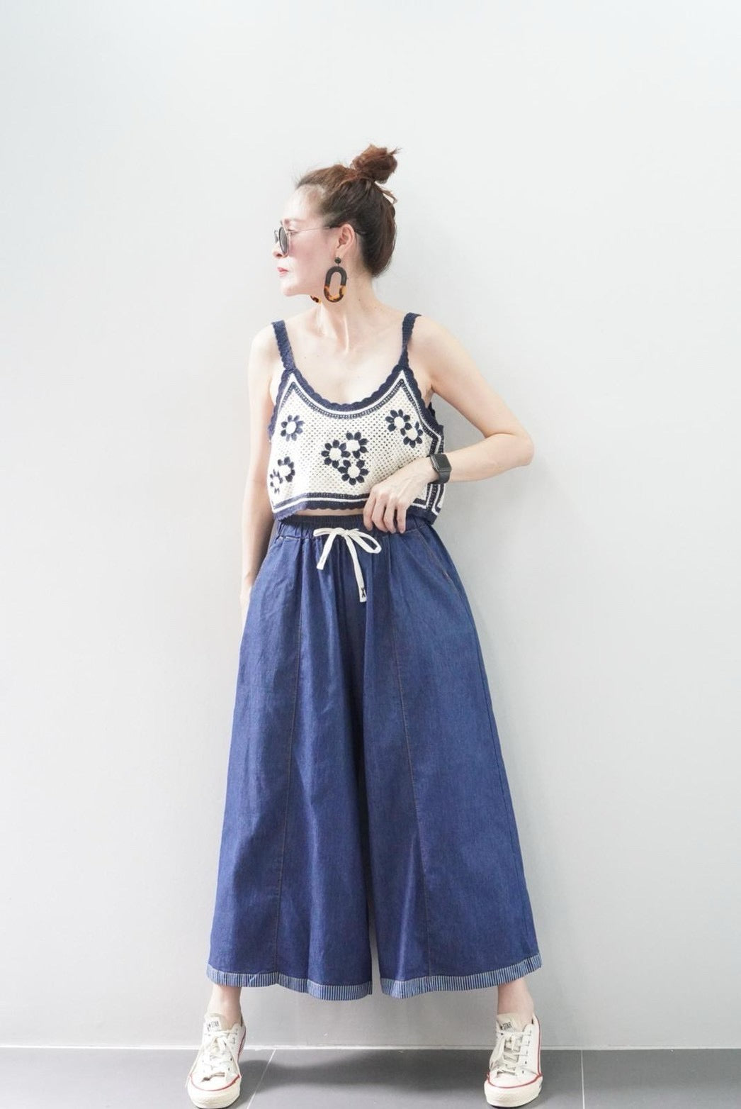 Disa Wide-leg Denim Pants