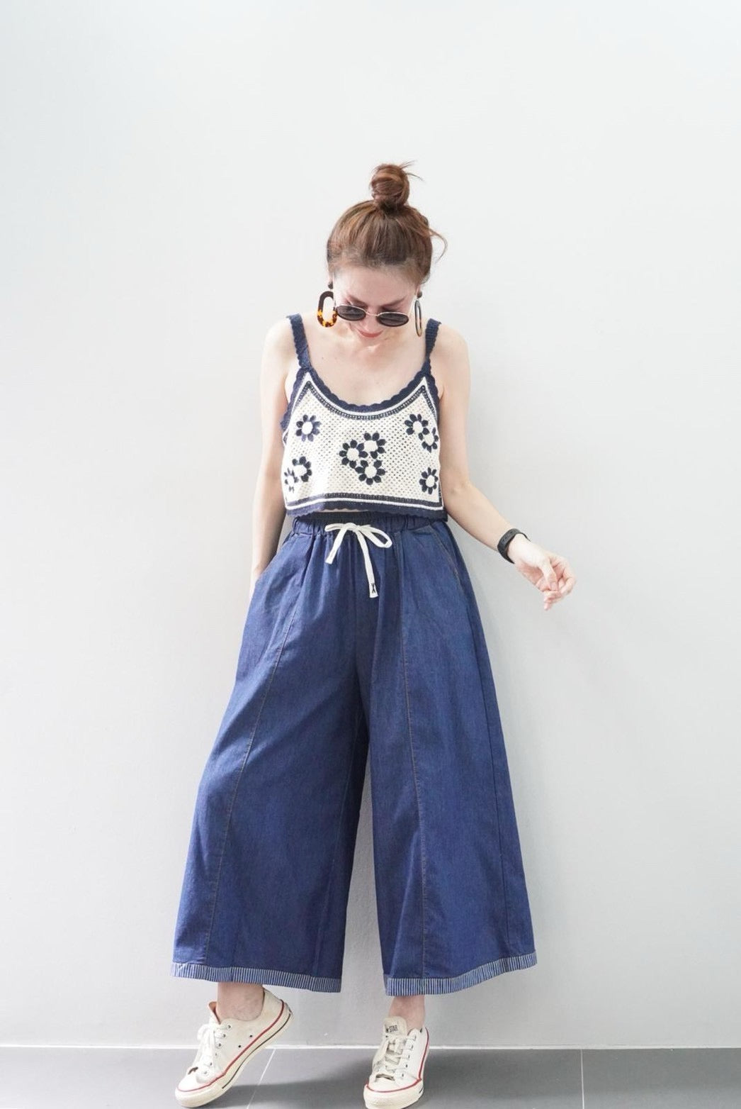 Disa Wide-leg Denim Pants