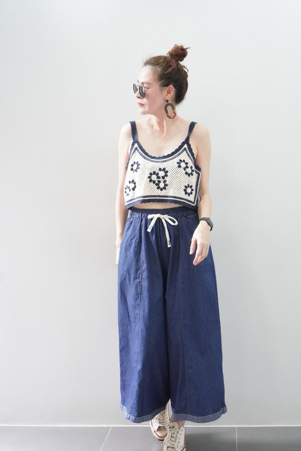 Disa Wide-leg Denim Pants