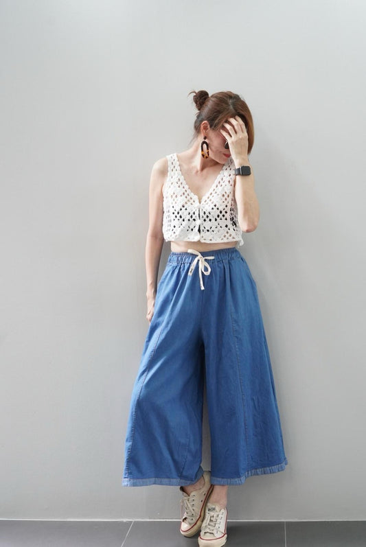 Disa Wide-leg Denim Pants